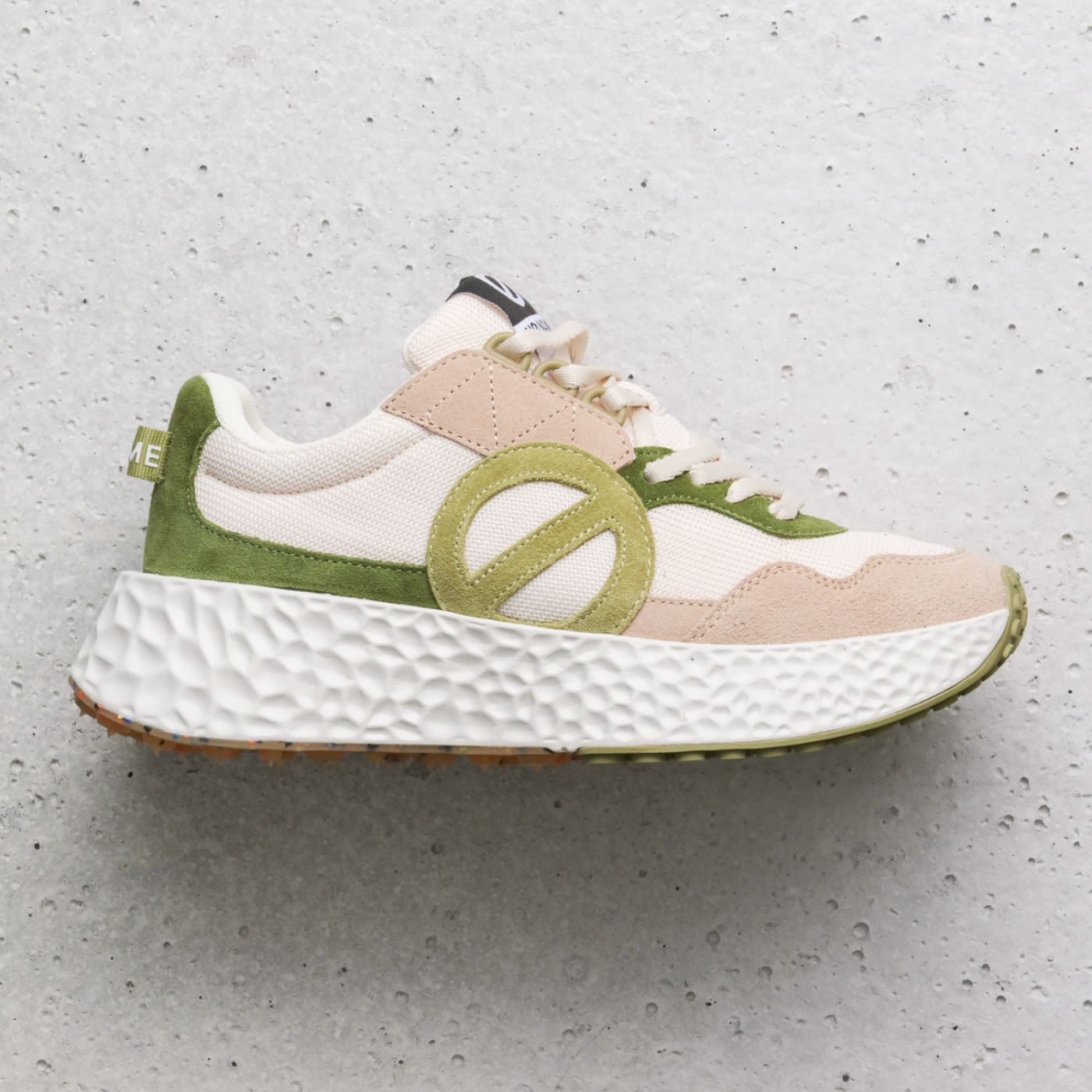 CARTER JOGGER W - SUEDE/KNIT/SUED - BEIGE/BLANC CASSE/VERT